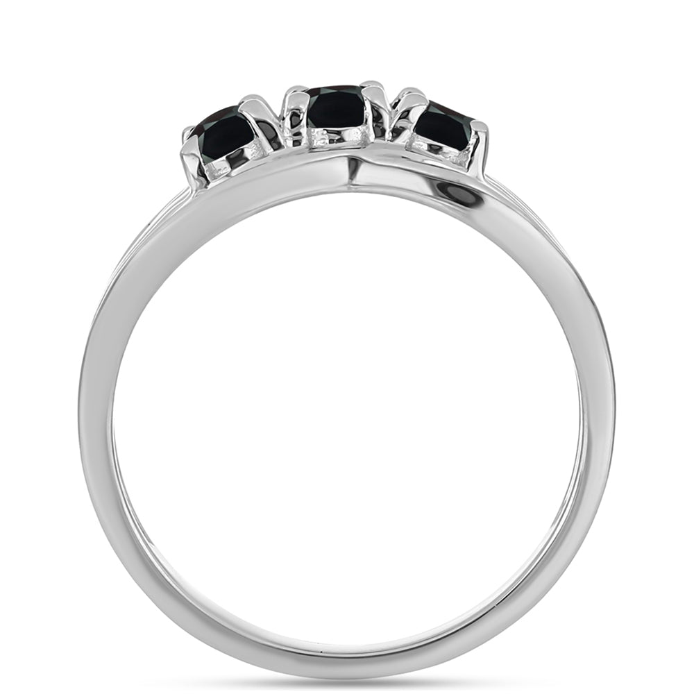 Silberring mit Obsidian