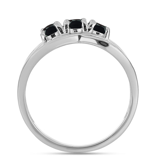 Silberring mit Obsidian