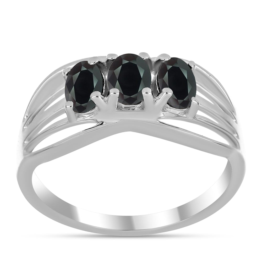 Silberring mit Obsidian