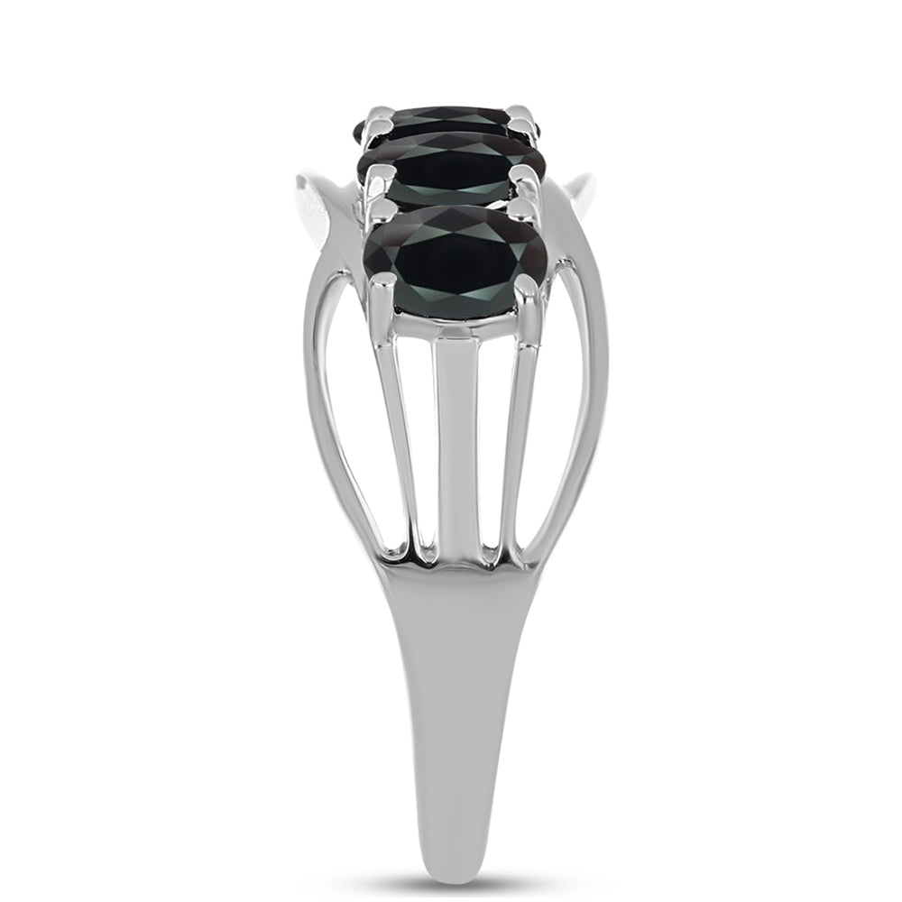 Silberring mit Obsidian