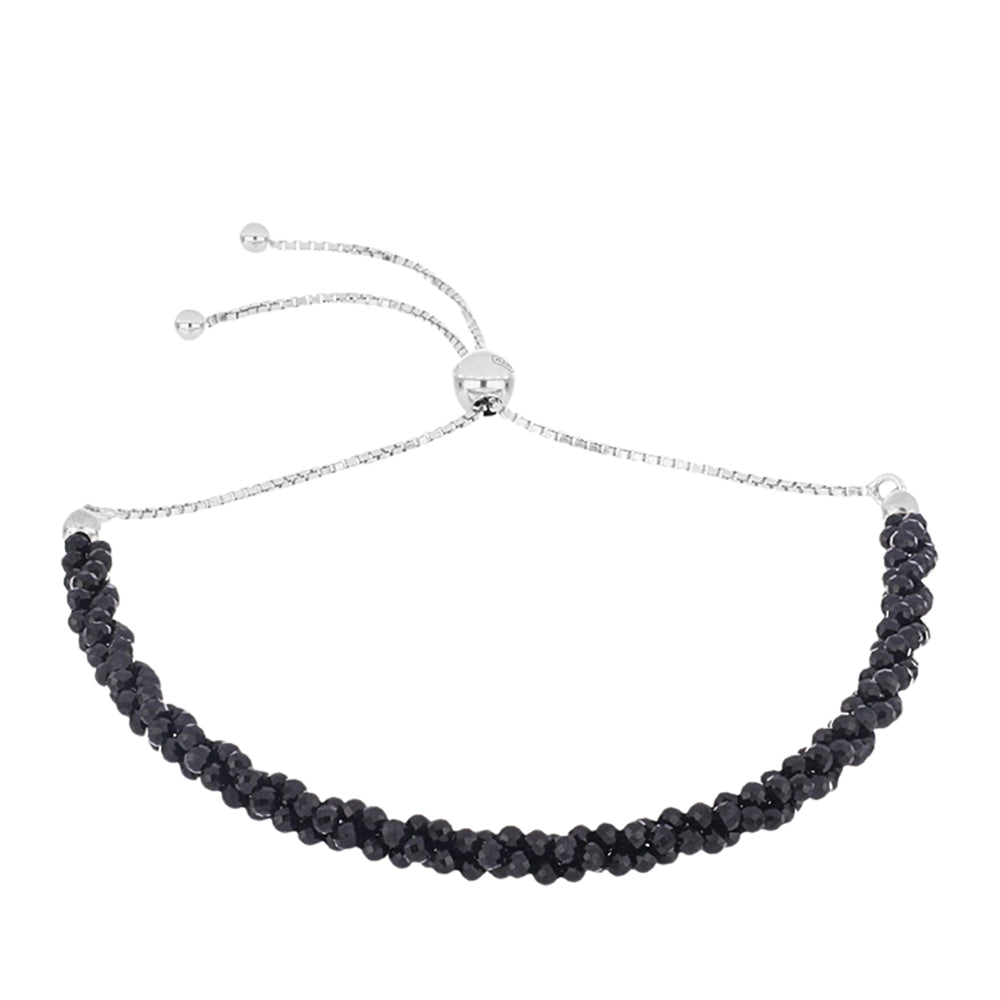 Silberarmband mit Obsidian
