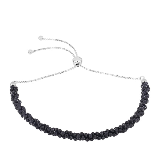 Silberarmband mit Obsidian