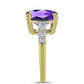 Goldplattierter Silberring mit marokkanischem Amethyst und weißem Topas