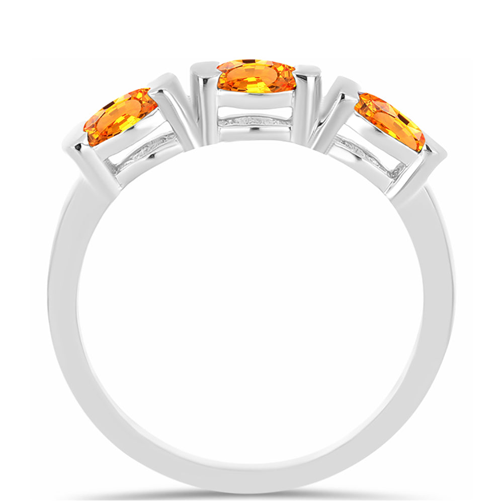 Silberring mit Padparadscha Saphir