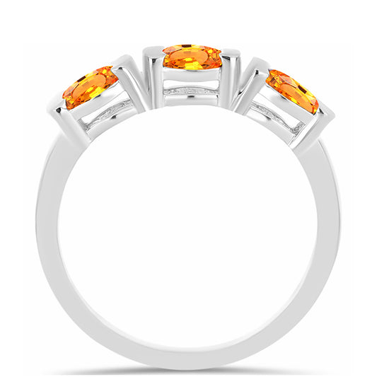 Silberring mit Padparadscha Saphir