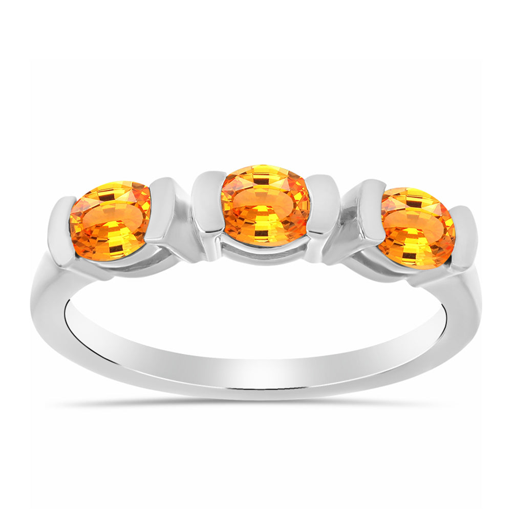Silberring mit Padparadscha Saphir 3 