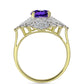 Goldplattierter Silberring mit marokkanischem Amethyst und weißem Topas