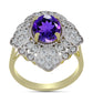 Goldplattierter Silberring mit marokkanischem Amethyst und weißem Topas