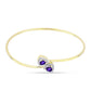 Goldplattierter Silberarmreif mit marokkanischem Amethyst und weißem Topas