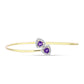 Goldplattierter Silberarmreif mit marokkanischem Amethyst und weißem Topas