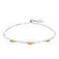 Silberarmband mit Padparadscha Saphir und weißem Topas