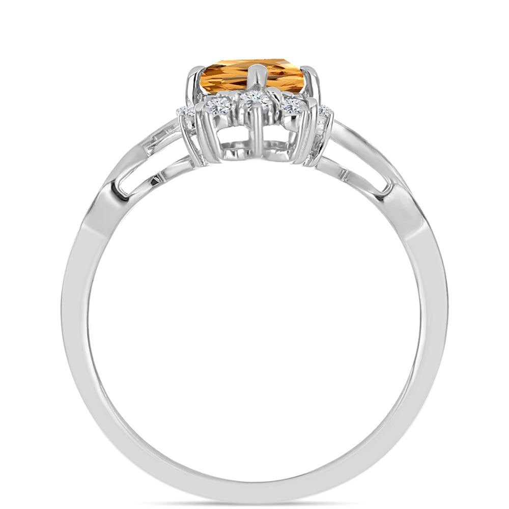 Silberring mit Kaiserlichem Gelben Topas und weißem Topas 2 