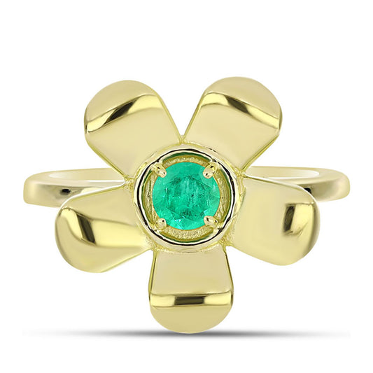 Goldplattierter Silberring mit kolumbianischem Smaragd