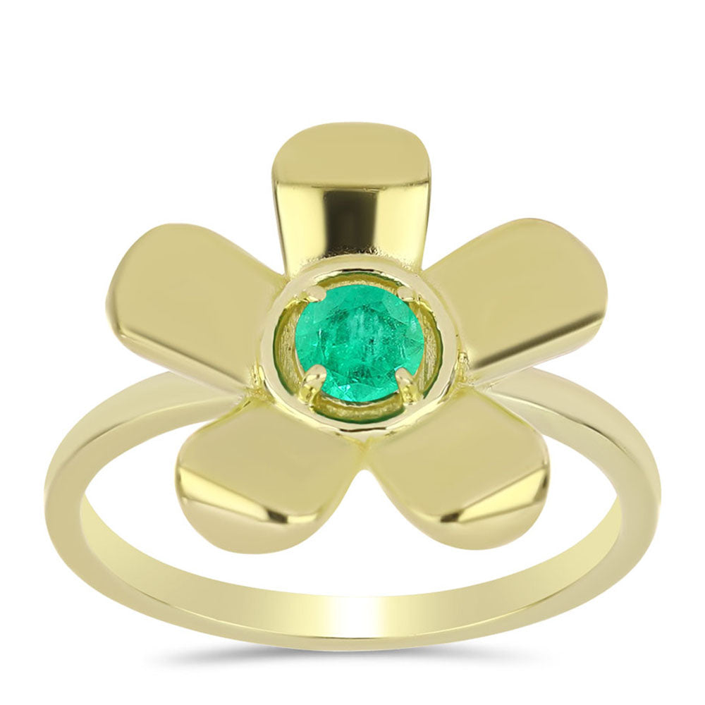 Goldplattierter Silberring mit kolumbianischem Smaragd 3 