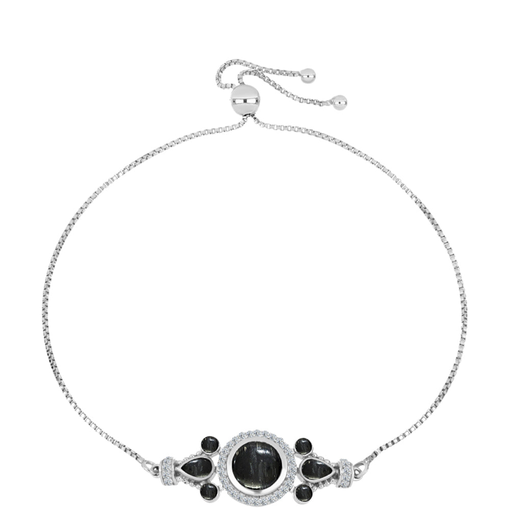 Silberarmband mit Picasso Jaspis und weißem Topas
