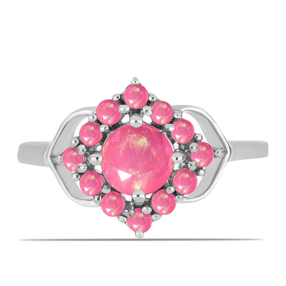 Silberring mit rosa Opal aus Lega Dembi 1 