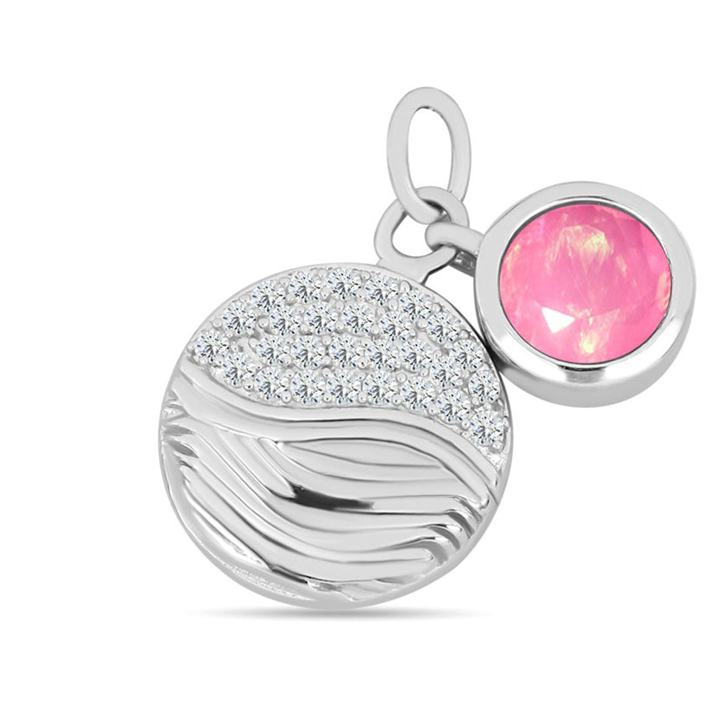 Silberanhänger mit rosa Opal aus Lega Dembi und weißem Topas