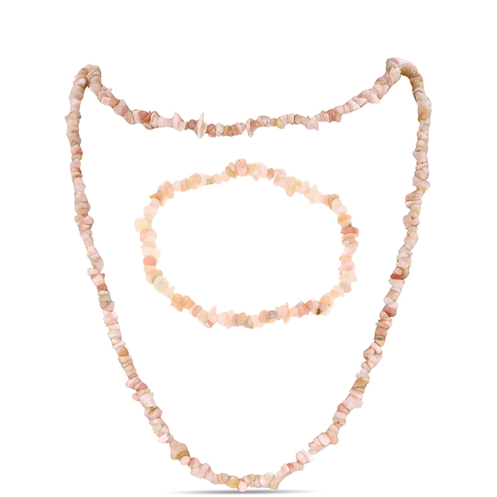 Schmuckgarnitur aus Nugget mit rosa Opal aus Lega Dembi 1 