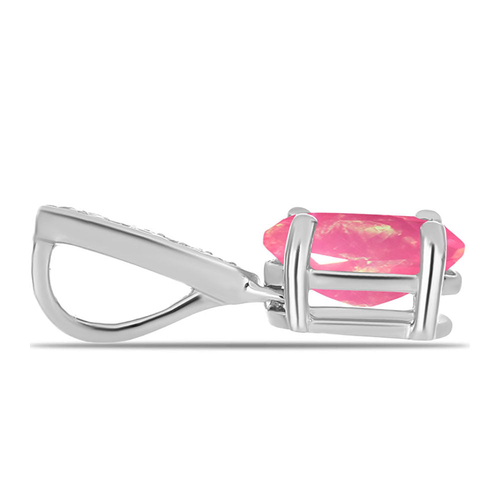 Silberanhänger mit rosa Opal aus Lega Dembi und weißem Topas 2 