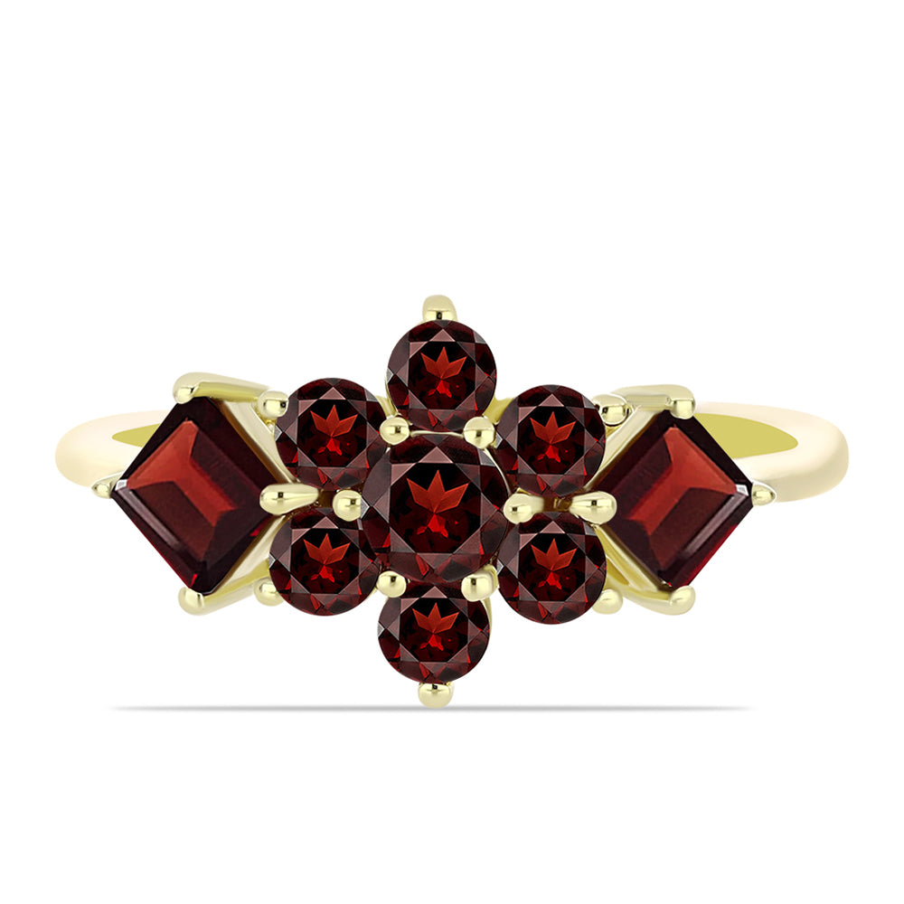 Goldplattierter Silberring mit Barton Granat 1 