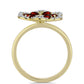 Goldplattierter Silberring mit Barton Granat und weißem Topas