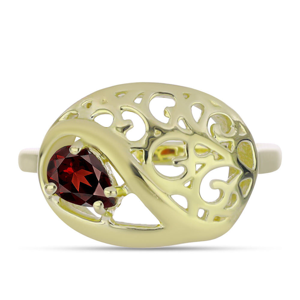 Goldplattierter Silberring mit Barton Granat 1 