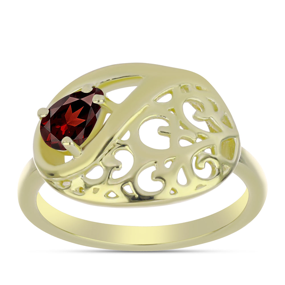 Goldplattierter Silberring mit Barton Granat 3 