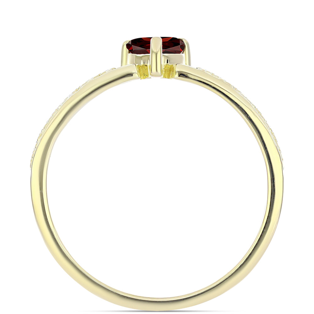 Goldplattierter Silberring mit Barton Granat 2 