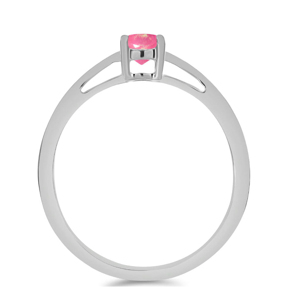 Silberring mit rosa Opal aus Lega Dembi