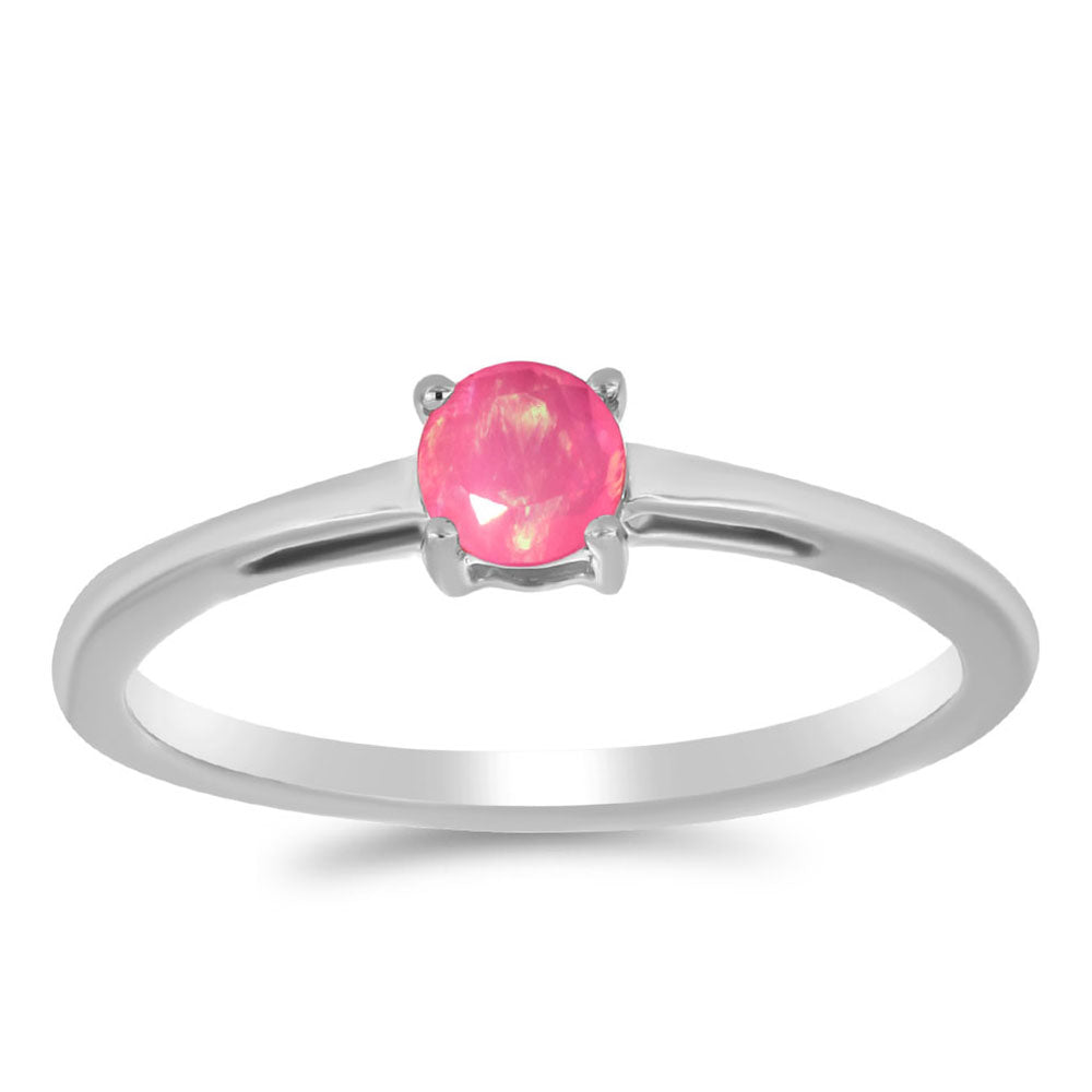 Silberring mit rosa Opal aus Lega Dembi 3 