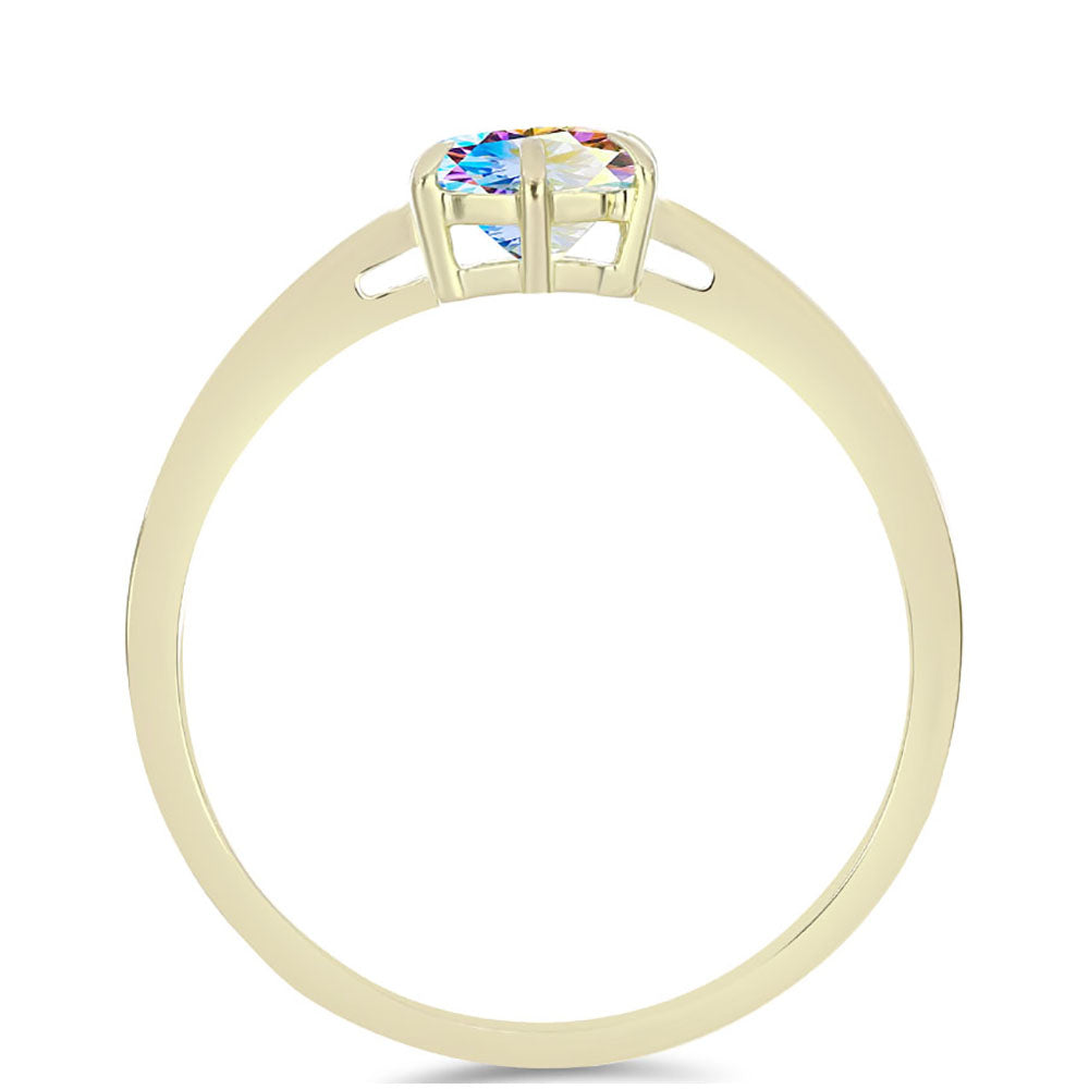 Goldplattierter Silberring mit Eis-Moissanit