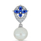 Silberanhänger mit australischem blauem Saphir und weißer Süßwasserperle