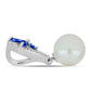 Silberanhänger mit australischem blauem Saphir und weißer Süßwasserperle