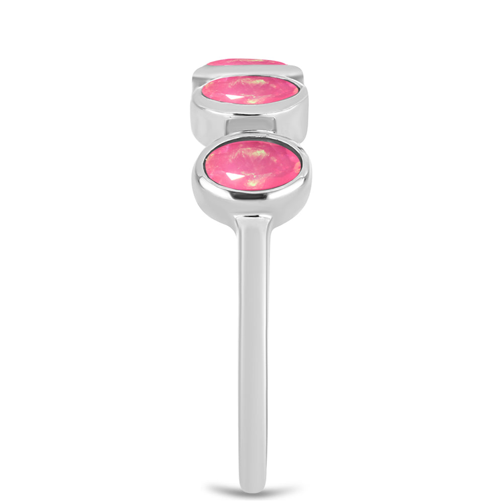 Silberring mit rosa Opal aus Lega Dembi 4 