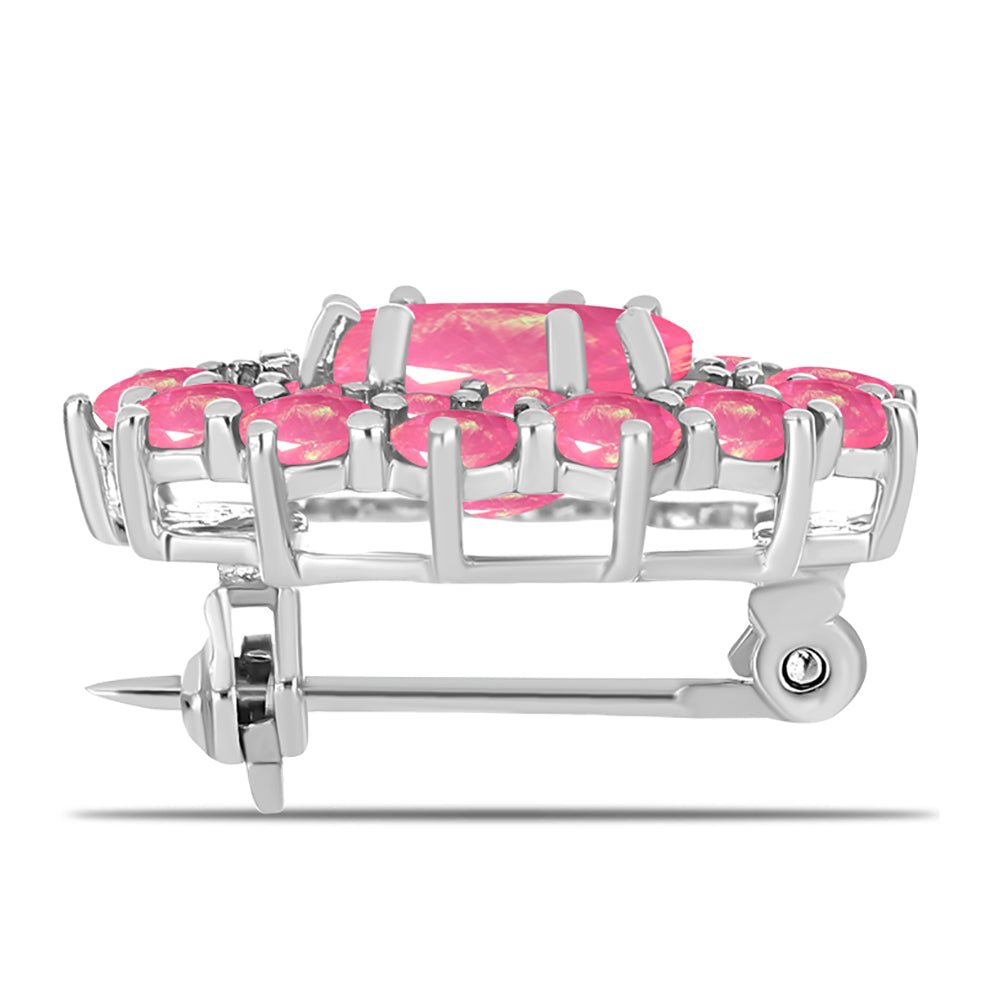 Silberbrosche mit rosa Opal aus Lega Dembi 2 
