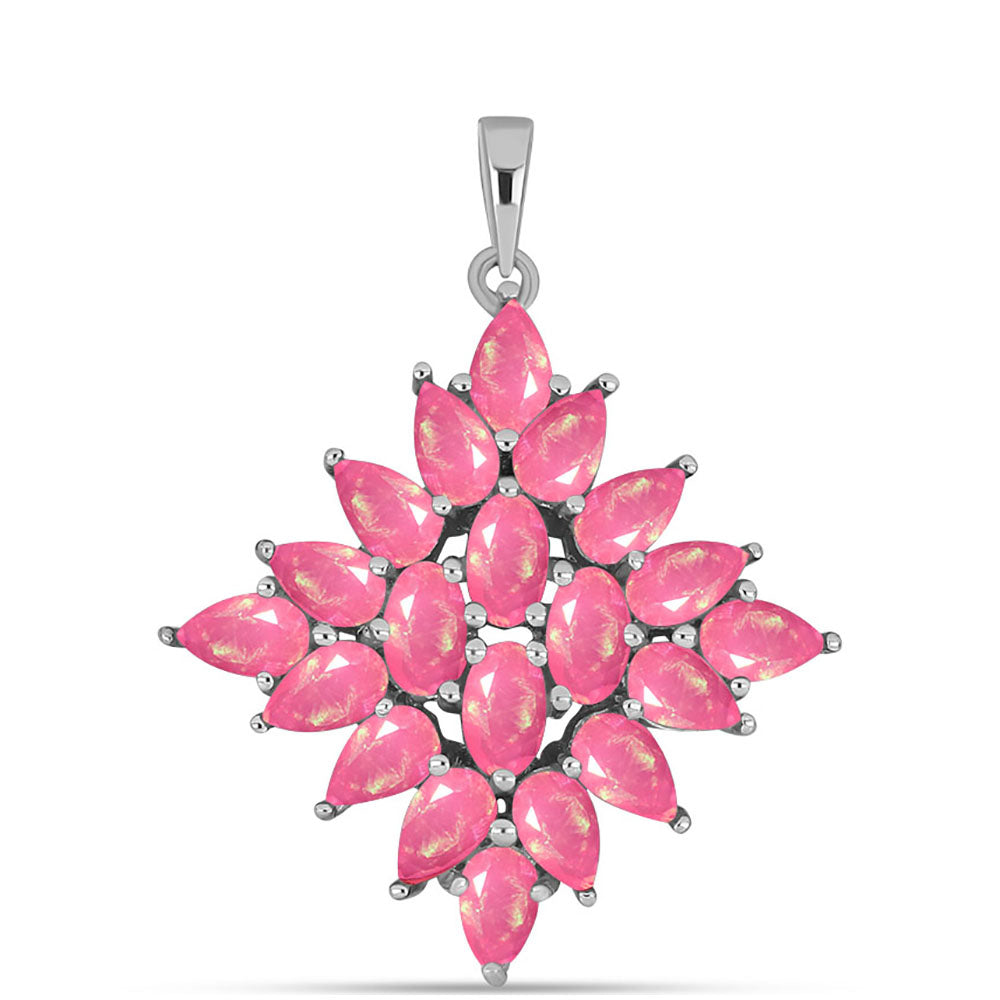 Silberanhänger mit rosa Opal aus Lega Dembi