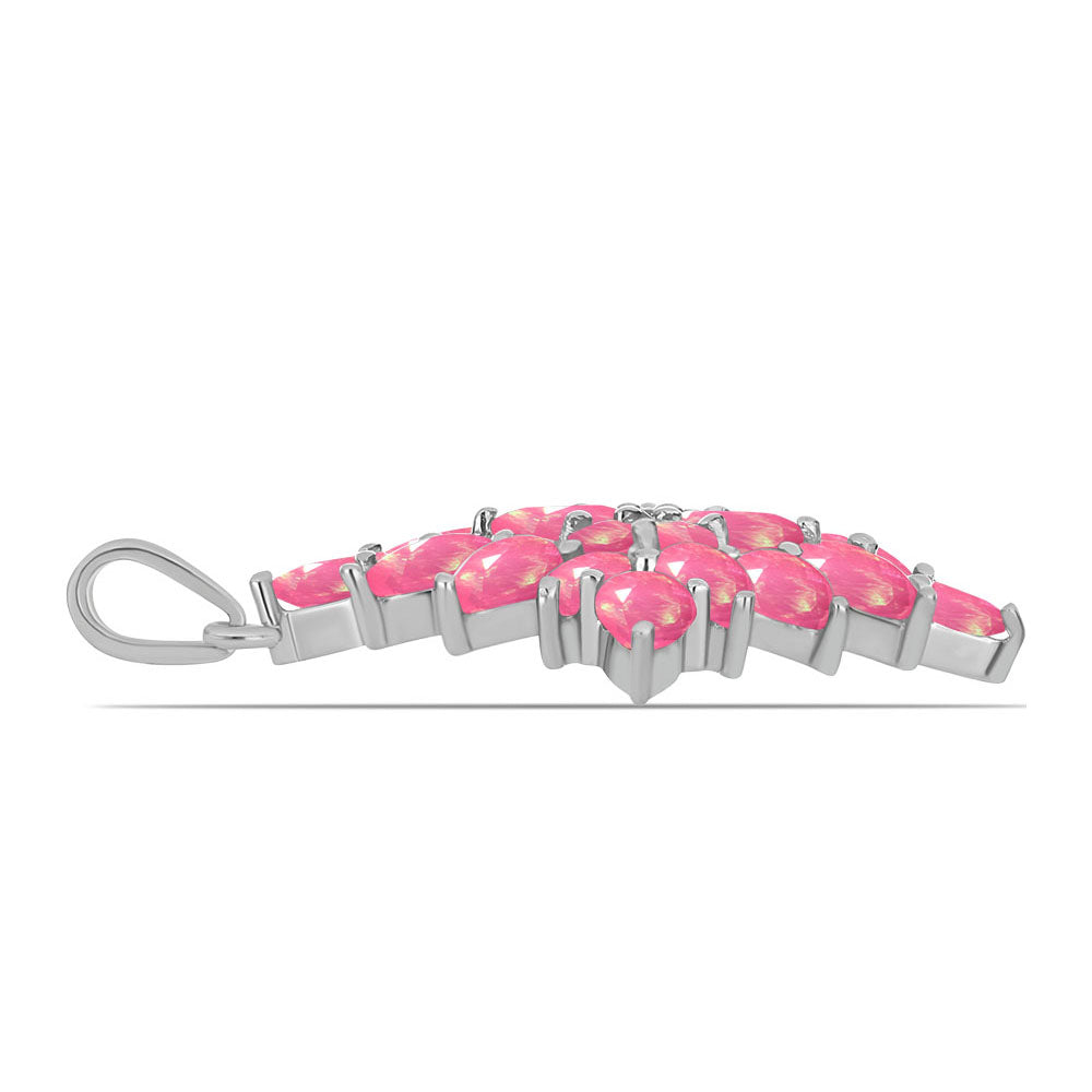 Silberanhänger mit rosa Opal aus Lega Dembi