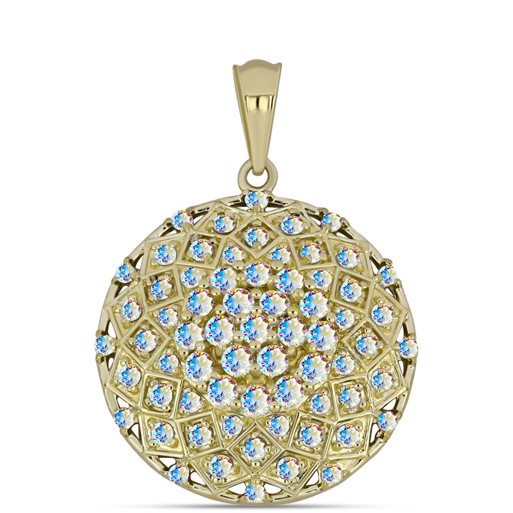 Goldplattierter Silberanhänger mit Eis-Moissanit