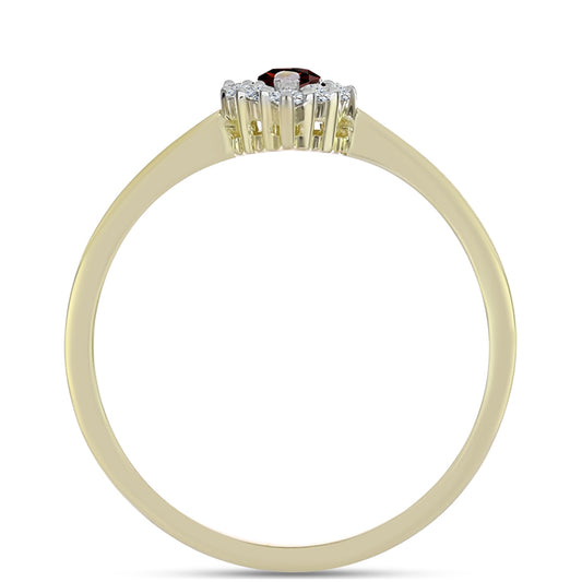 Goldplattierter Silberring mit Barton Granat und weißem Topas