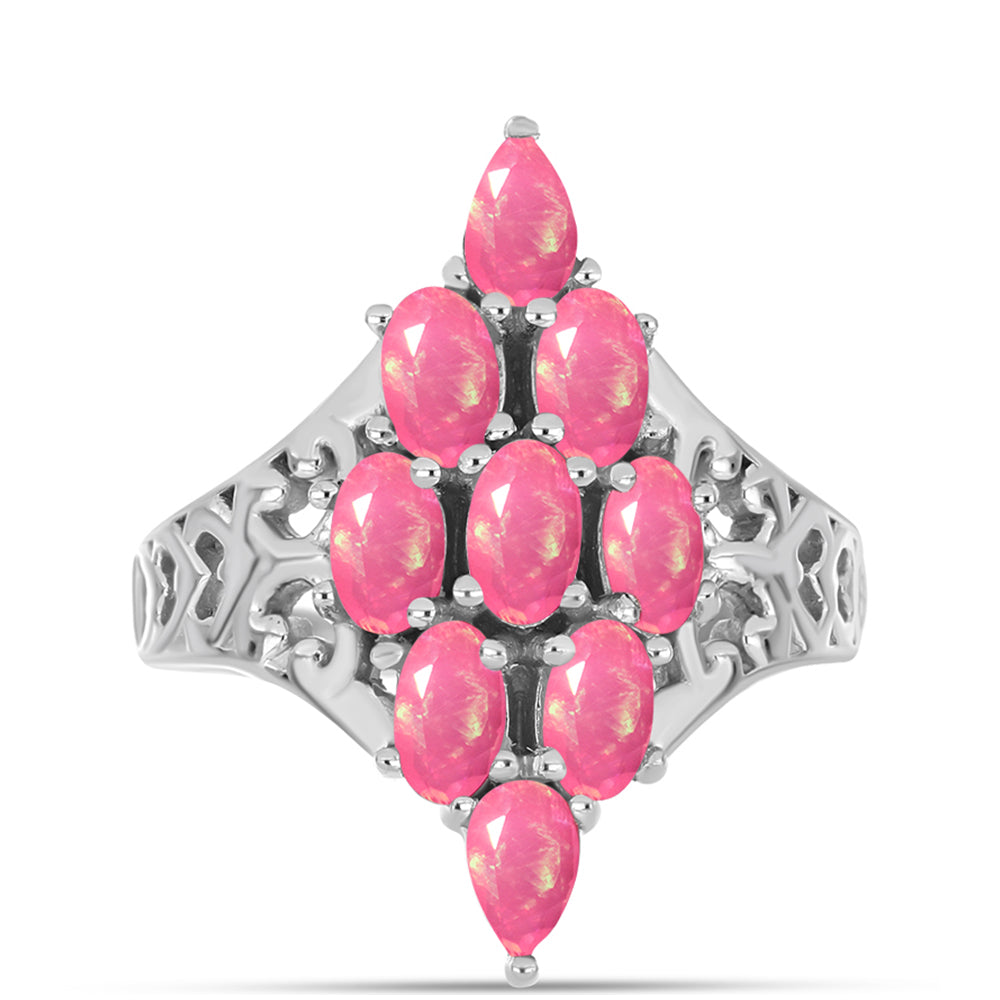 Silberring mit rosa Opal aus Lega Dembi 1 