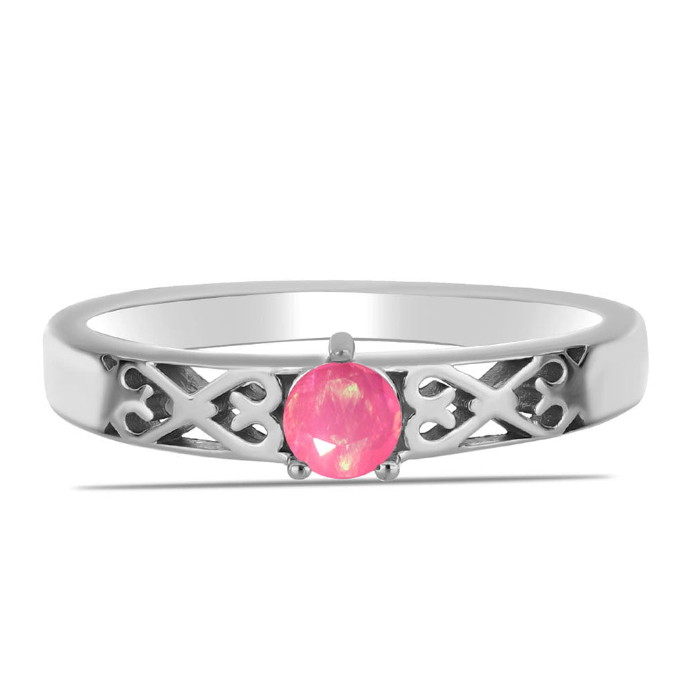 Silberring mit rosa Opal aus Lega Dembi 1 
