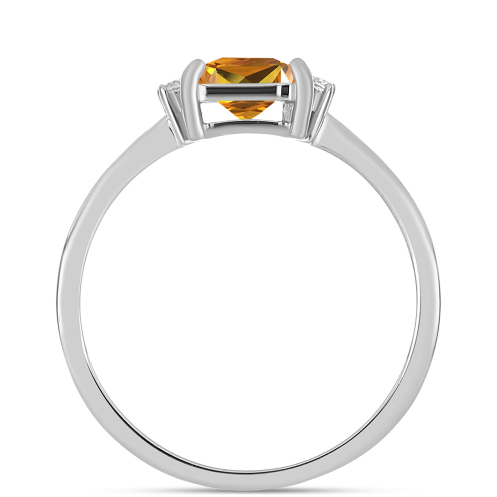 Silberring mit Kaiserlichem Gelben Topas und weißem Topas 2 