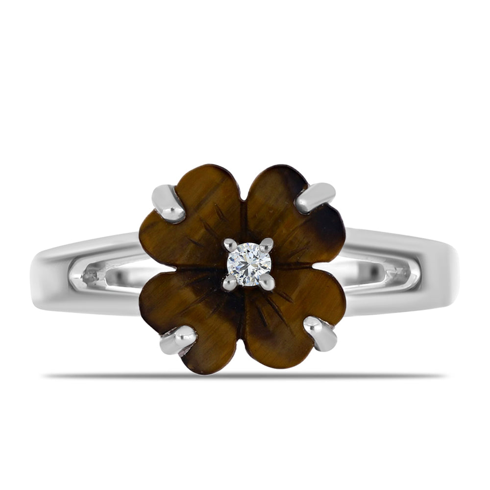 Silberring mit Picasso Jaspis und weißem Topas 1 