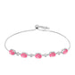 Silberarmband mit rosa Opal aus Lega Dembi und weißem Topas