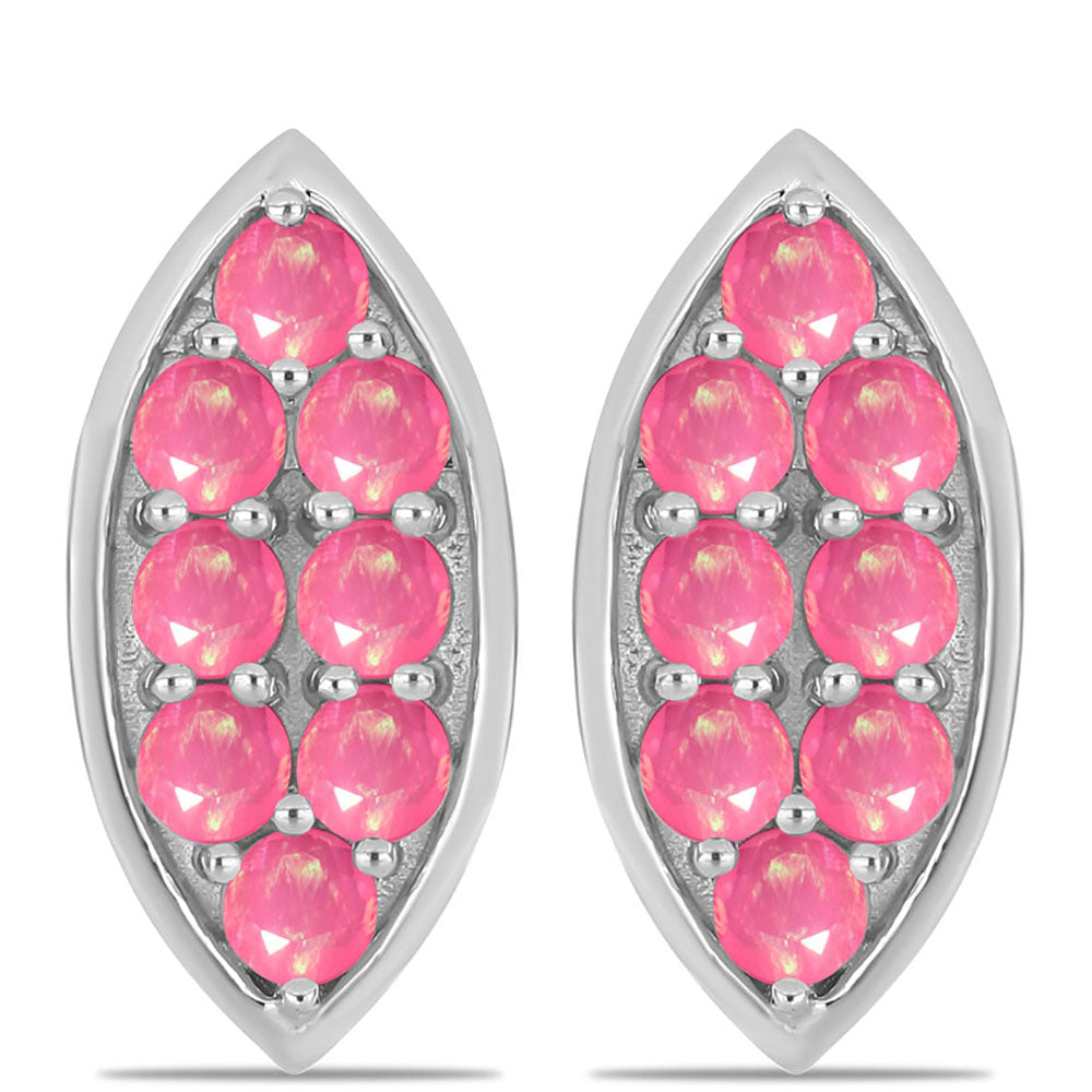 Silberohrringe mit rosa Opal aus Lega Dembi 1 