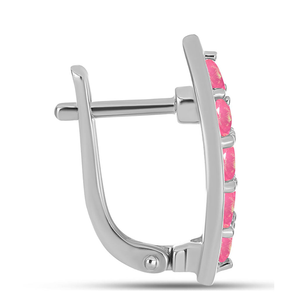 Silberohrringe mit rosa Opal aus Lega Dembi 2 