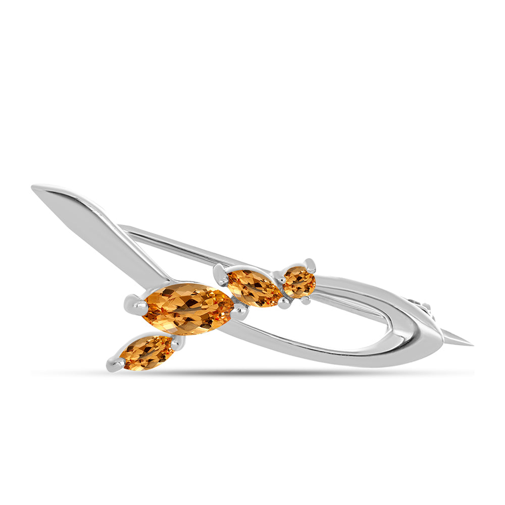 Silberbrosche mit Kaiserlichem Gelben Topas 1 