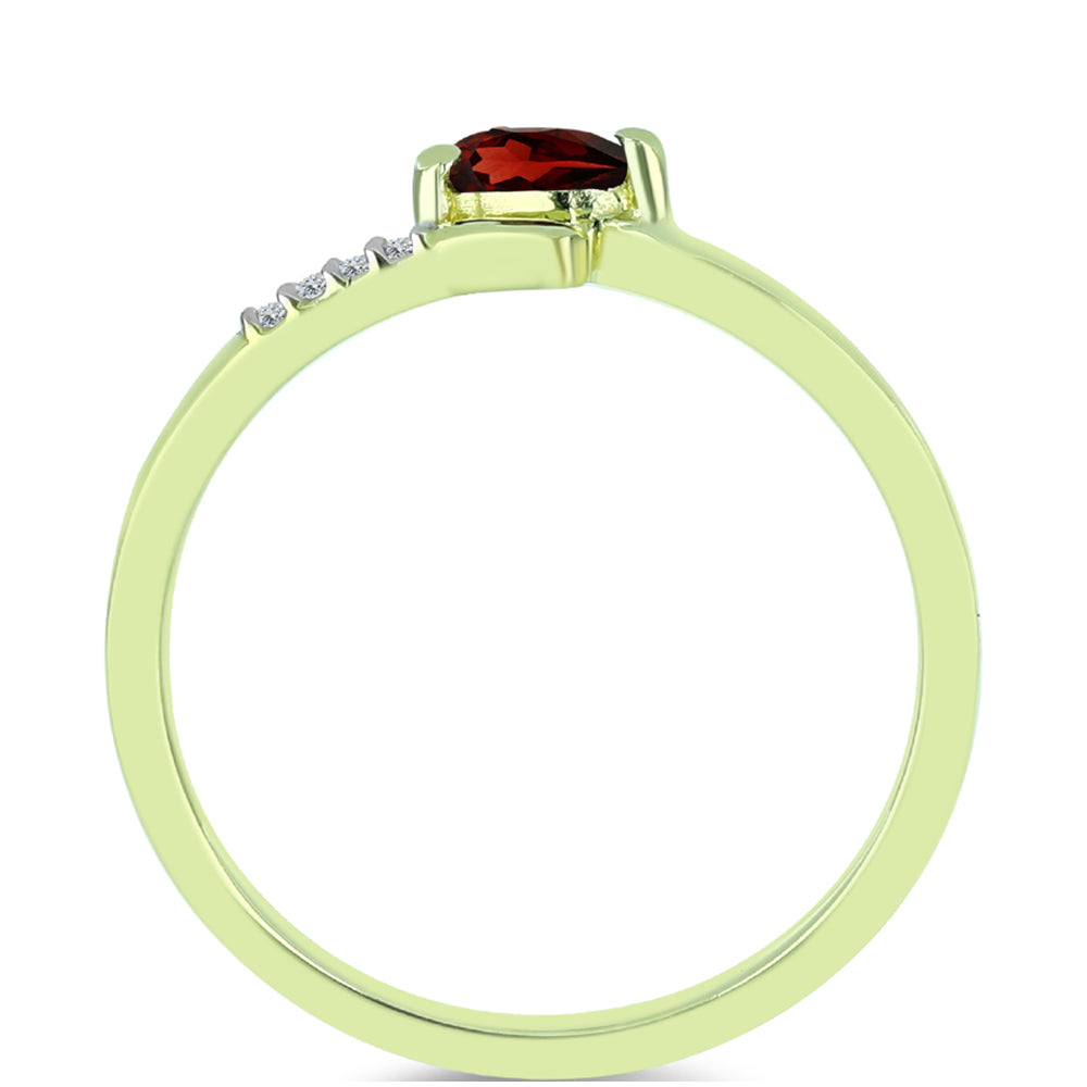 Goldplattierter Silberring mit Barton Granat und weißem Topas 2 