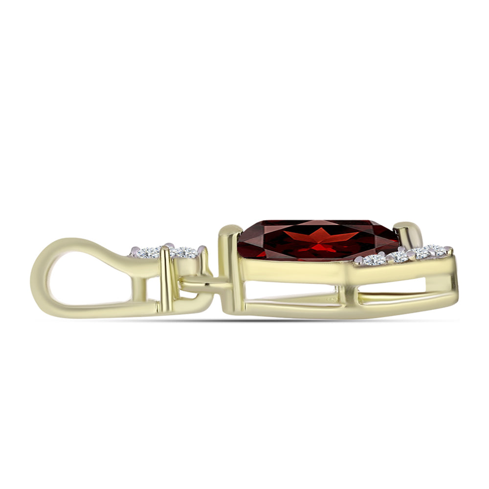 Goldplattierter Silberanhänger mit Barton Granat und weißem Topas
