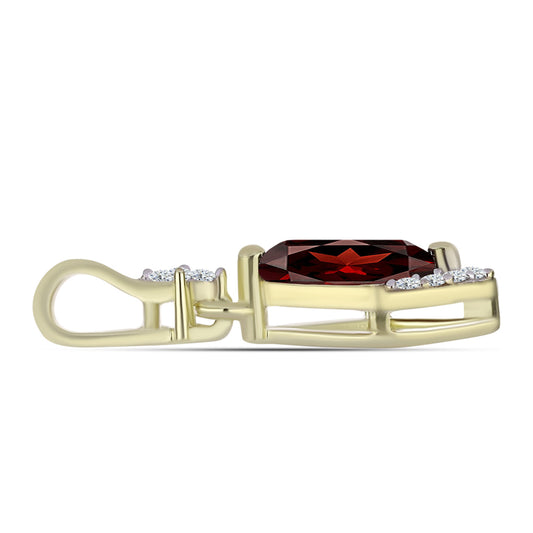Goldplattierter Silberanhänger mit Barton Granat und weißem Topas